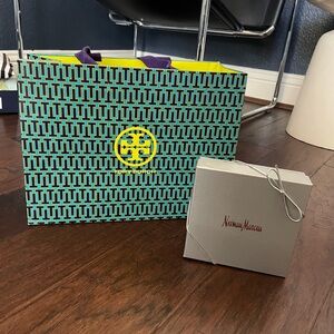 Tory Burch and Neiman Marcus gift bag and box